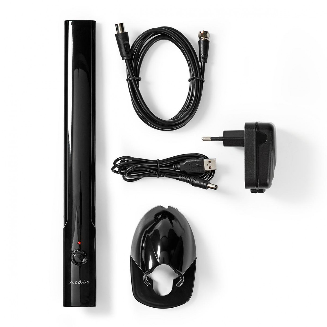 Kambarinė TV antena DVB-T su stiprintuvu 28dB, su LTE, 5G filtru Maclean MCTV-930